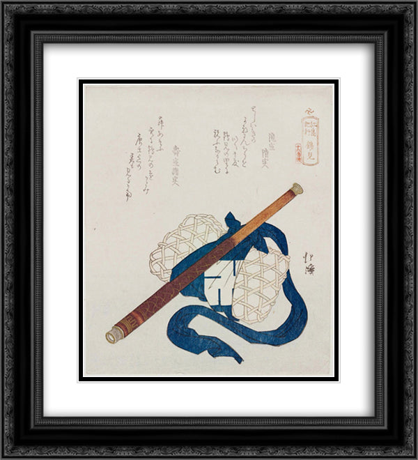 Tsurumi, from the series Souvenirs of Enoshima 20x22 Black Ornate Wood Framed Art Print Poster with Double Matting by Hokkei, Toyota
