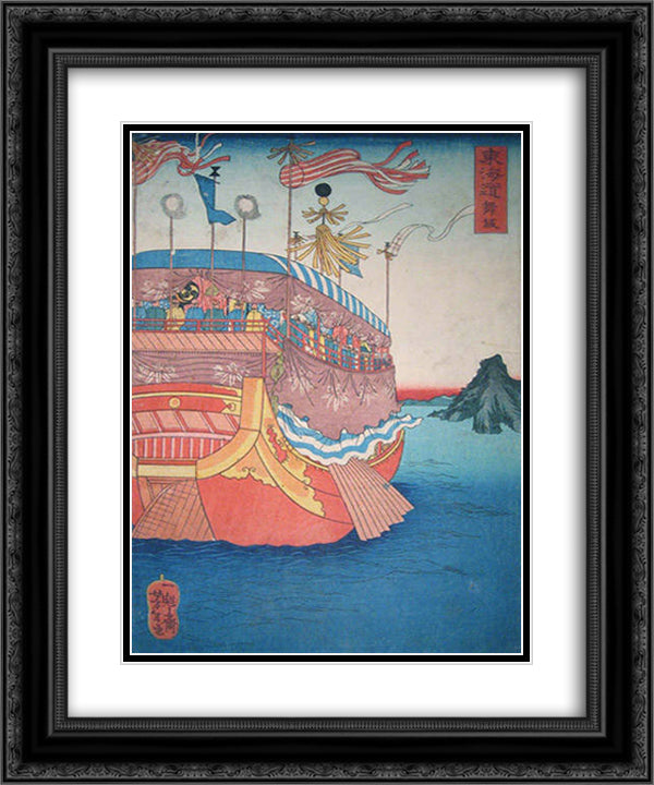 Maisaka 20x24 Black Ornate Wood Framed Art Print Poster with Double Matting by Yoshitoshi, Tsukioka