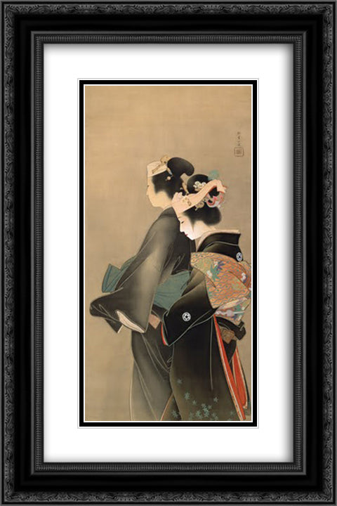 Springtime of Life 16x24 Black Ornate Wood Framed Art Print Poster with Double Matting by Shoen, Uemura