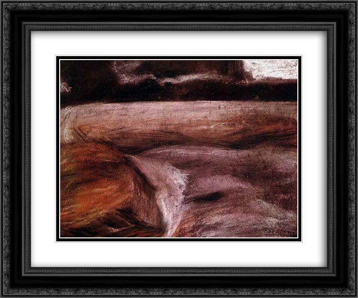 Campagna 24x20 Black Ornate Wood Framed Art Print Poster with Double Matting by Boccioni, Umberto