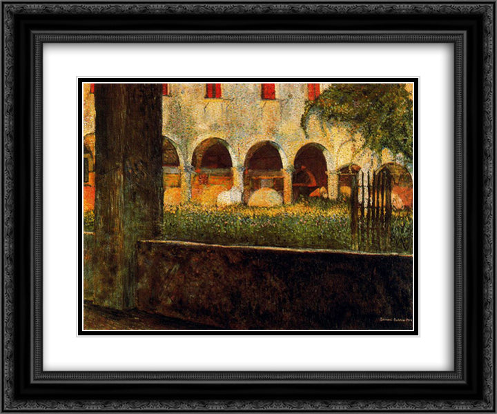 Cloister of S. Onofrio 24x20 Black Ornate Wood Framed Art Print Poster with Double Matting by Boccioni, Umberto