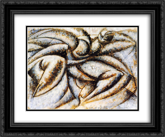 Dynamism of the Human Body 24x20 Black Ornate Wood Framed Art Print Poster with Double Matting by Boccioni, Umberto