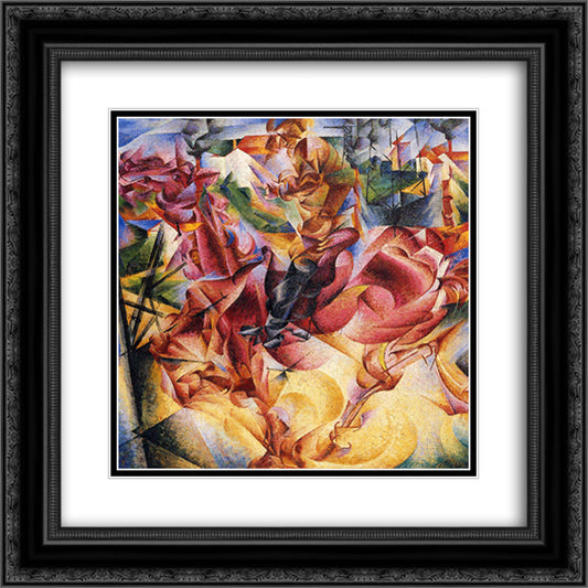 Elasticity 20x20 Black Ornate Wood Framed Art Print Poster with Double Matting by Boccioni, Umberto