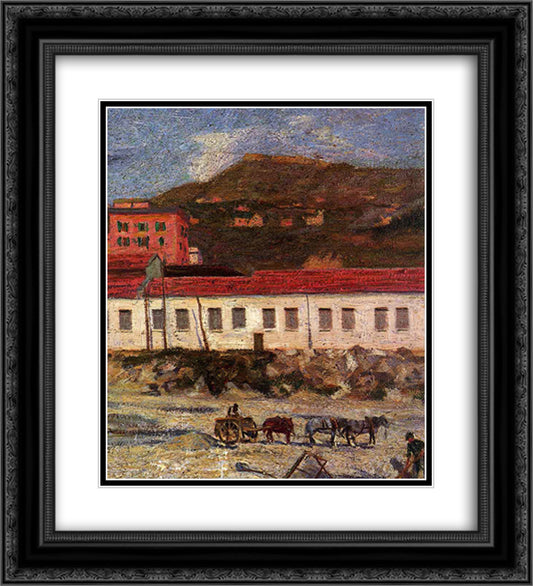Factory Foltzer 20x22 Black Ornate Wood Framed Art Print Poster with Double Matting by Boccioni, Umberto