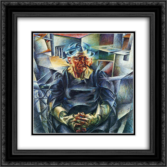 Horizontal Volumes 20x20 Black Ornate Wood Framed Art Print Poster with Double Matting by Boccioni, Umberto