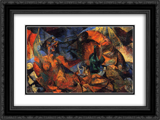 Nude (complementary model of form-color) 24x18 Black Ornate Wood Framed Art Print Poster with Double Matting by Boccioni, Umberto