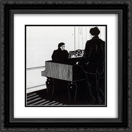 Pianist and Listener 20x20 Black Ornate Wood Framed Art Print Poster with Double Matting by Boccioni, Umberto