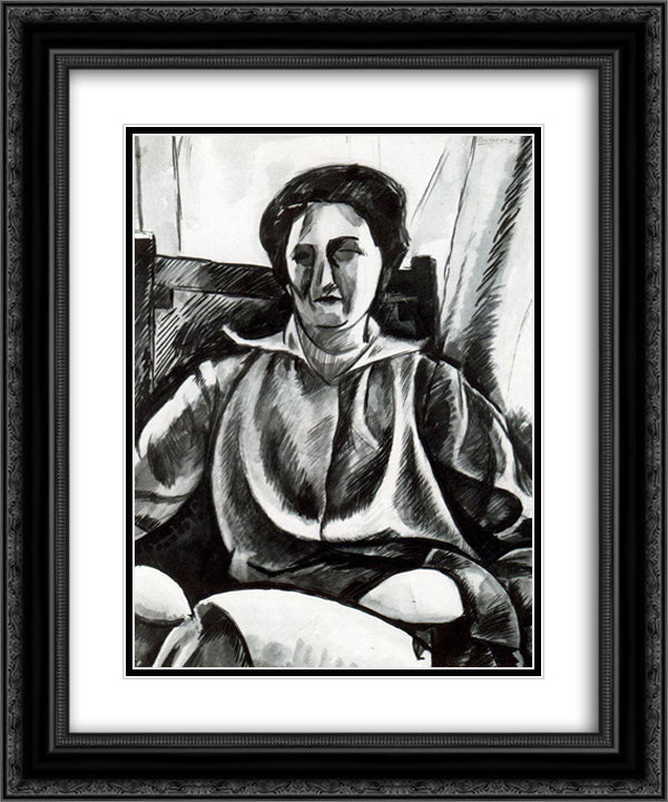 Silvia 20x24 Black Ornate Wood Framed Art Print Poster with Double Matting by Boccioni, Umberto
