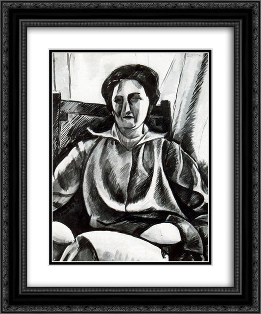 Silvia 20x24 Black Ornate Wood Framed Art Print Poster with Double Matting by Boccioni, Umberto