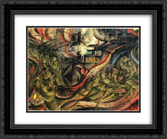 States of Mind I The Farewells 24x20 Black Ornate Wood Framed Art Print Poster with Double Matting by Boccioni, Umberto