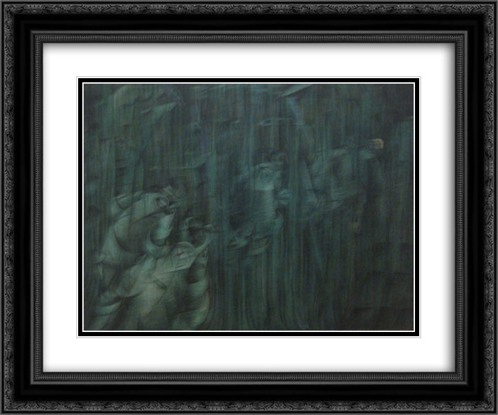 States of Mind III Those Who Stay 24x20 Black Ornate Wood Framed Art Print Poster with Double Matting by Boccioni, Umberto