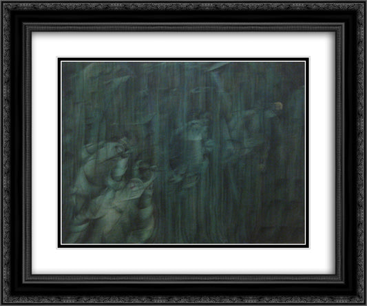 States of Mind III Those Who Stay 24x20 Black Ornate Wood Framed Art Print Poster with Double Matting by Boccioni, Umberto