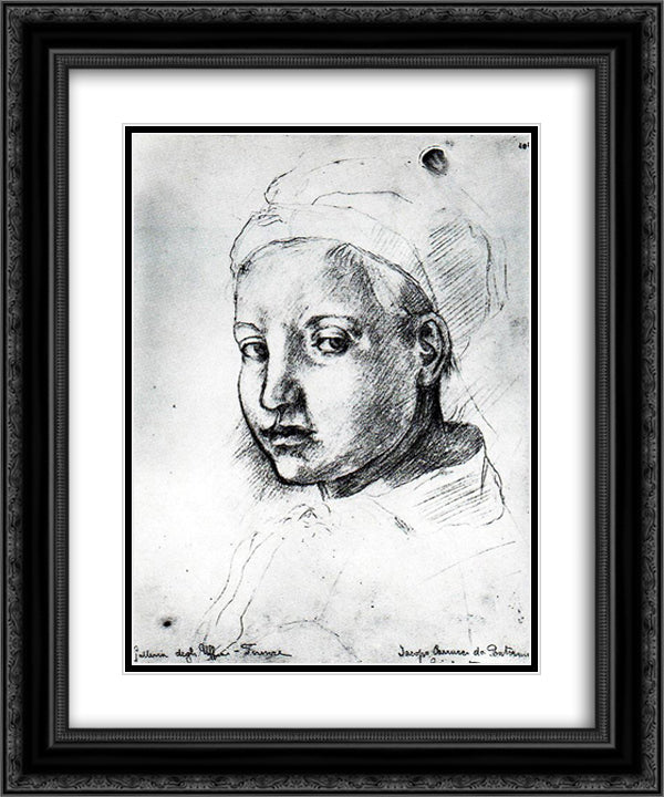 Study from Pontormo 20x24 Black Ornate Wood Framed Art Print Poster with Double Matting by Boccioni, Umberto