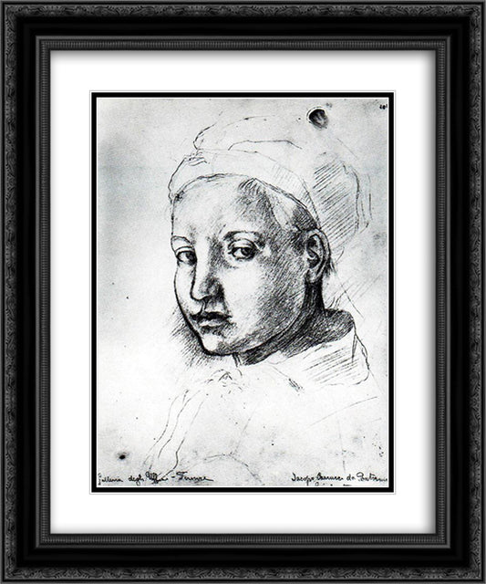 Study from Pontormo 20x24 Black Ornate Wood Framed Art Print Poster with Double Matting by Boccioni, Umberto