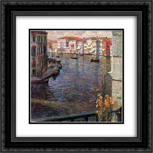 The Grand Canal in Venice 20x20 Black Ornate Wood Framed Art Print Poster with Double Matting by Boccioni, Umberto