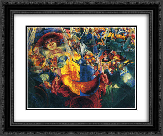 The Laugh 24x20 Black Ornate Wood Framed Art Print Poster with Double Matting by Boccioni, Umberto