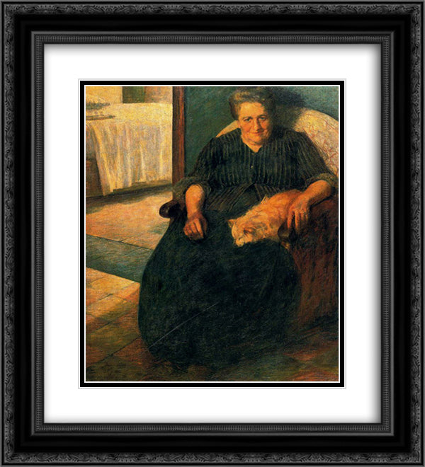The Signora Virginia 20x22 Black Ornate Wood Framed Art Print Poster with Double Matting by Boccioni, Umberto