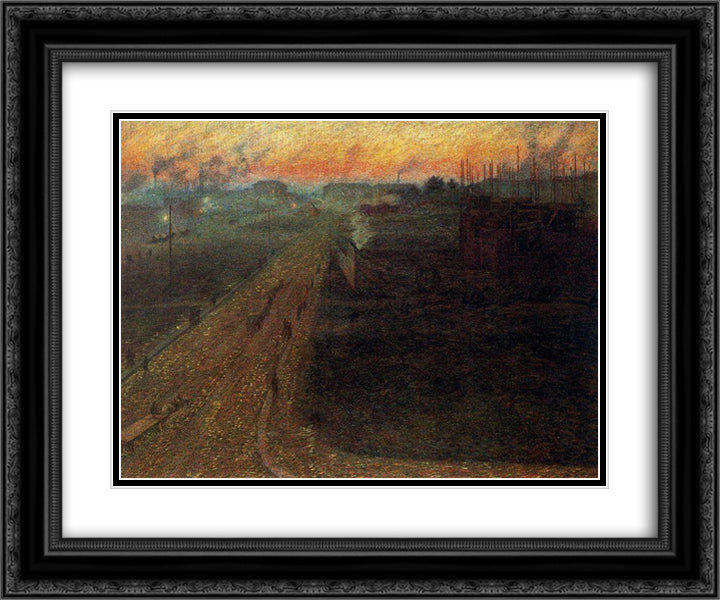 Twilight 24x20 Black Ornate Wood Framed Art Print Poster with Double Matting by Boccioni, Umberto