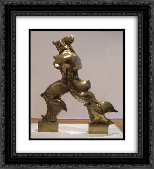 Unique Forms of Continuity in Space 20x22 Black Ornate Wood Framed Art Print Poster with Double Matting by Boccioni, Umberto