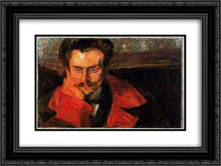 Virgilio Brocchi 24x18 Black Ornate Wood Framed Art Print Poster with Double Matting by Boccioni, Umberto
