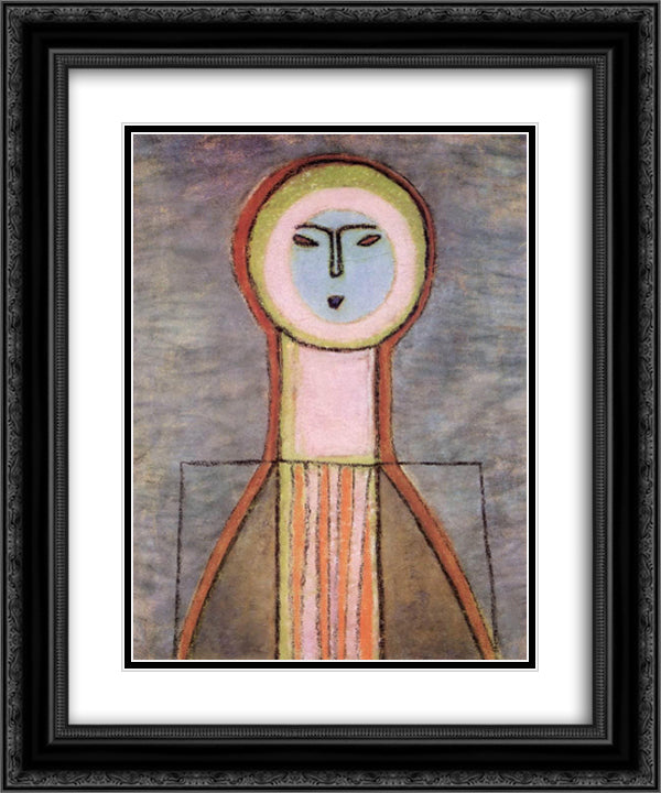 Girl Icon 20x24 Black Ornate Wood Framed Art Print Poster with Double Matting by Lajos, Vajda