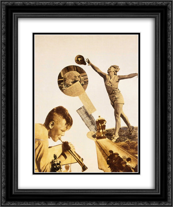 Gustave Fleury 20x24 Black Ornate Wood Framed Art Print Poster with Double Matting by Lajos, Vajda