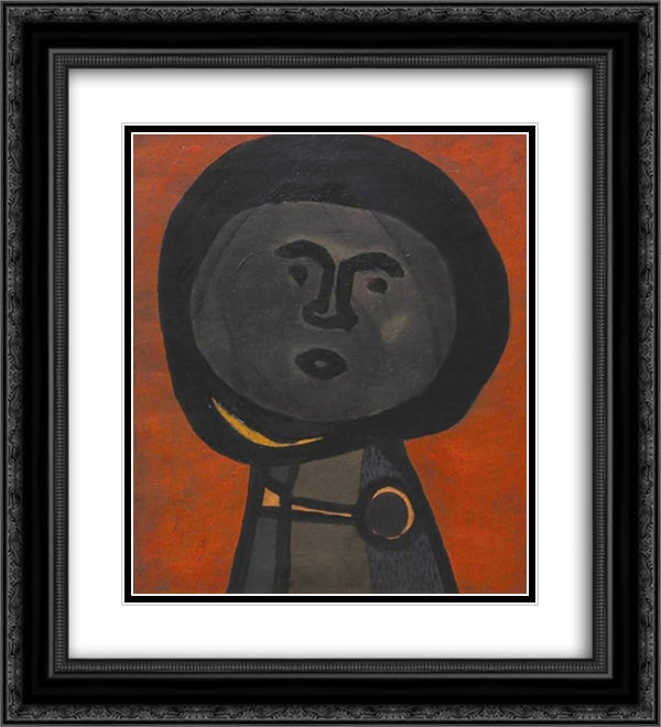 Melon Head 20x22 Black Ornate Wood Framed Art Print Poster with Double Matting by Lajos, Vajda