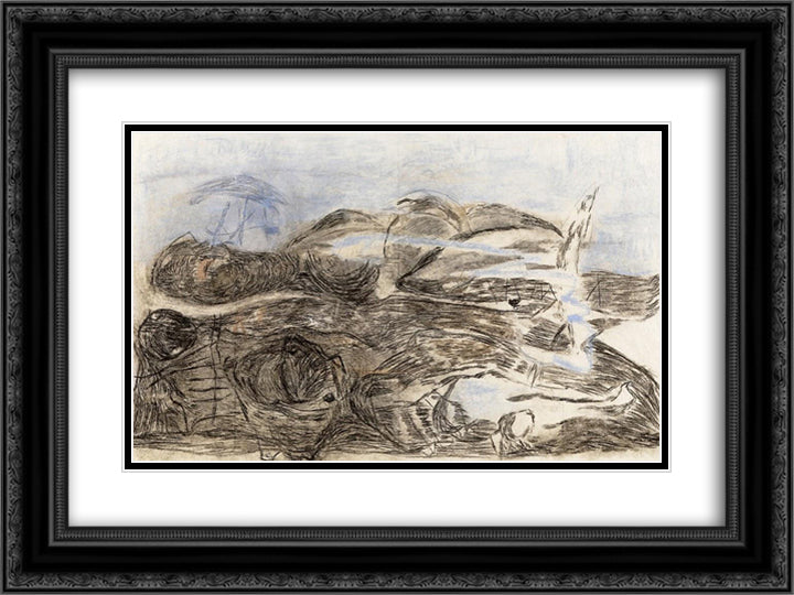 Moulding Powers on the Horizon 24x18 Black Ornate Wood Framed Art Print Poster with Double Matting by Lajos, Vajda