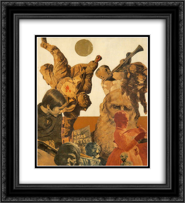 Tolstoj and Gandhi 20x22 Black Ornate Wood Framed Art Print Poster with Double Matting by Lajos, Vajda