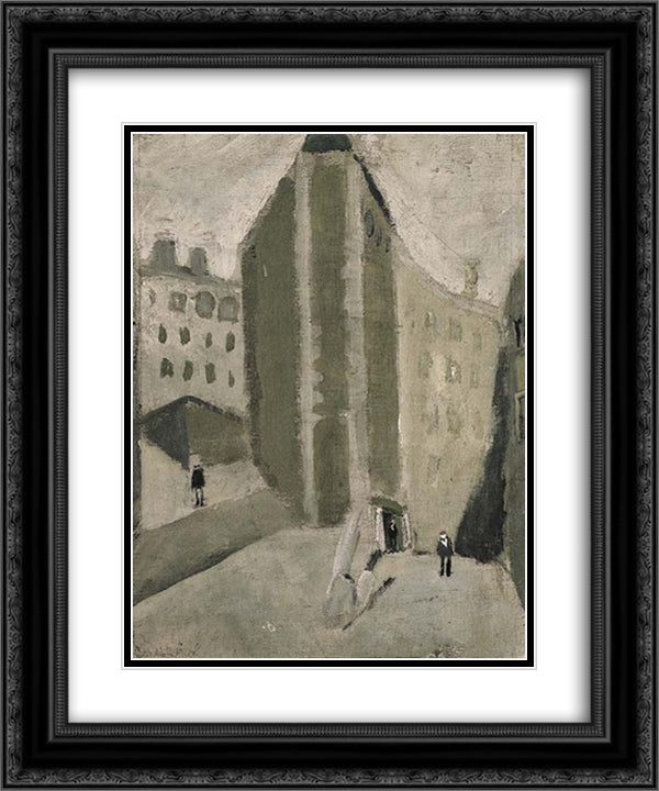 Das graue Haus 20x24 Black Ornate Wood Framed Art Print Poster with Double Matting by Varlin