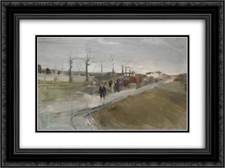 Landstrasse 24x18 Black Ornate Wood Framed Art Print Poster with Double Matting by Varlin