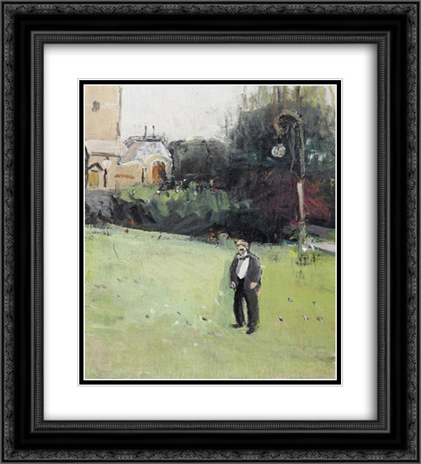 Man in the Tonhallengarten in Zurich 20x22 Black Ornate Wood Framed Art Print Poster with Double Matting by Varlin