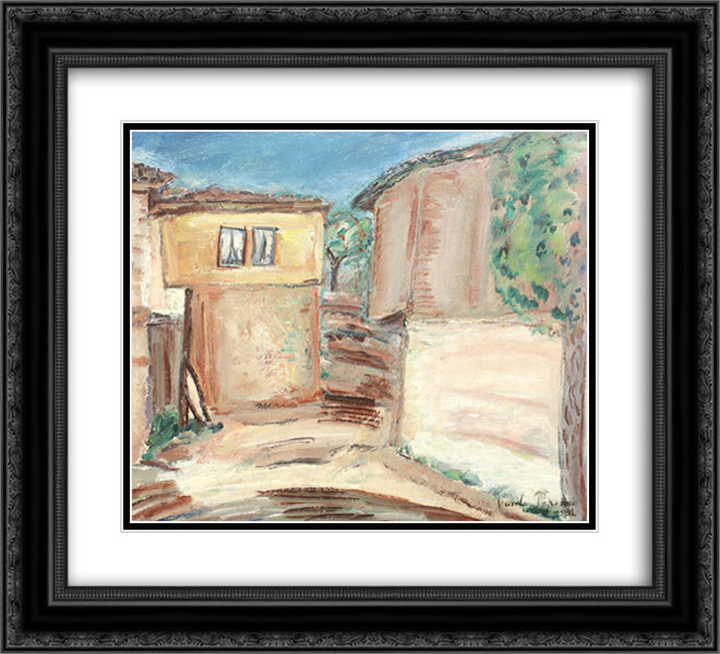 Houses in Balchik 22x20 Black Ornate Wood Framed Art Print Poster with Double Matting by Popescu, Vasile