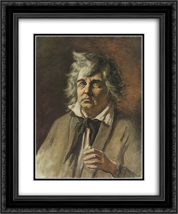 Blind 20x24 Black Ornate Wood Framed Art Print Poster with Double Matting by Perov, Vasily