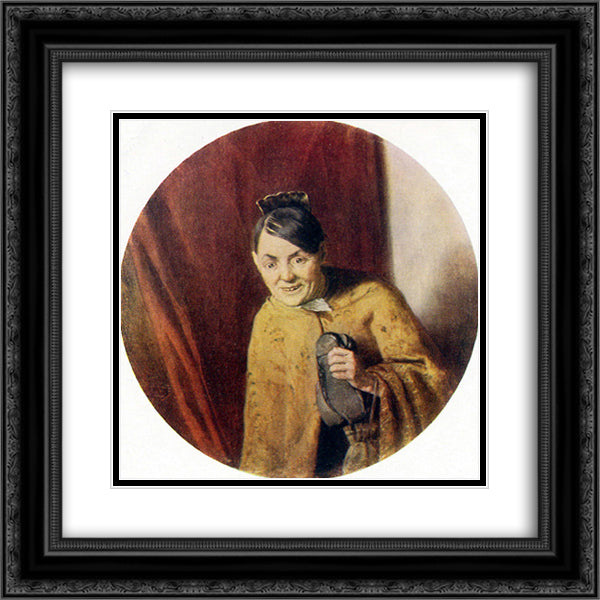 Gossip 20x20 Black Ornate Wood Framed Art Print Poster with Double Matting by Perov, Vasily