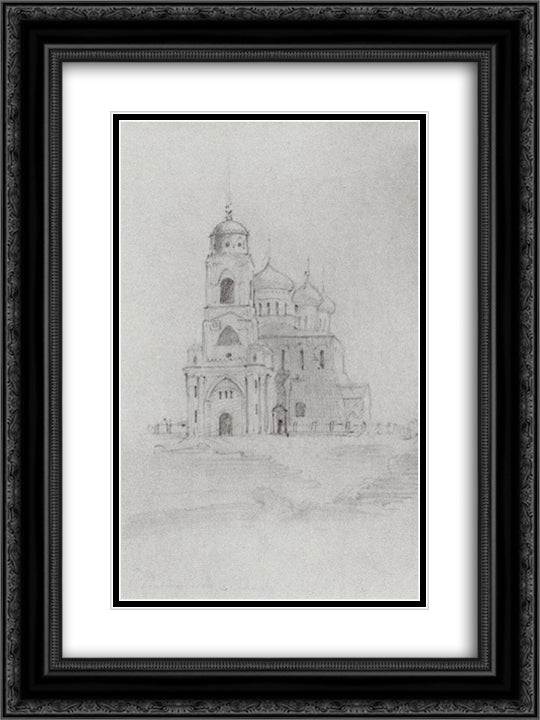 Assumption Cathedral in Vladimir 18x24 Black Ornate Wood Framed Art Print Poster with Double Matting by Polenov, Vasily