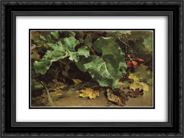 Burdocks 24x18 Black Ornate Wood Framed Art Print Poster with Double Matting by Polenov, Vasily