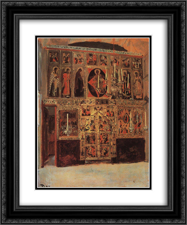 Cathedral of the Annunciation. The aisle of the Blessed Virgin Mary chapel. 20x24 Black Ornate Wood Framed Art Print Poster with Double Matting by Polenov, Vasily