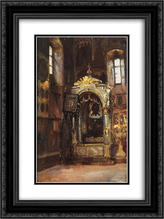 Cathedral of the Assumption. Racah of Metropolitan Jonah. 18x24 Black Ornate Wood Framed Art Print Poster with Double Matting by Polenov, Vasily