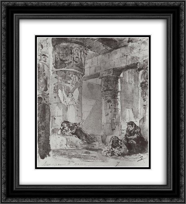 Dungeon 20x22 Black Ornate Wood Framed Art Print Poster with Double Matting by Polenov, Vasily
