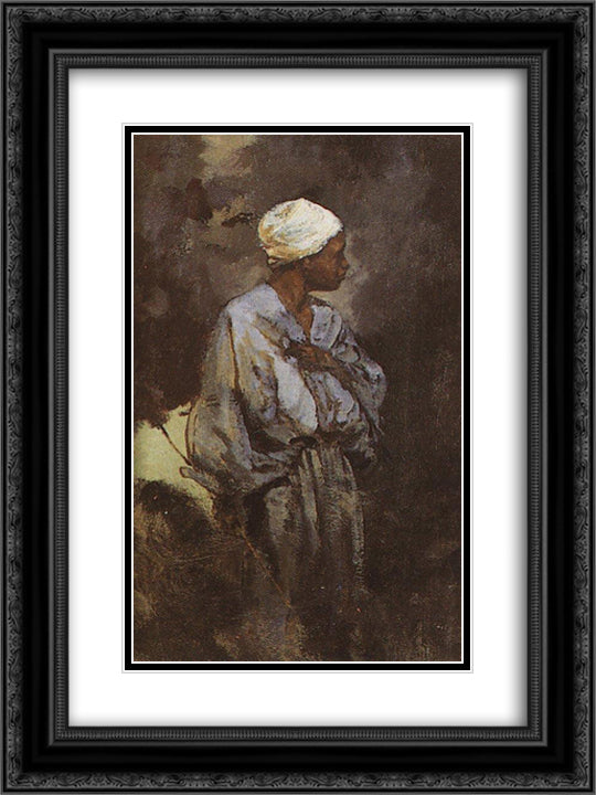 Dunkey Driver in Cairo 18x24 Black Ornate Wood Framed Art Print Poster with Double Matting by Polenov, Vasily