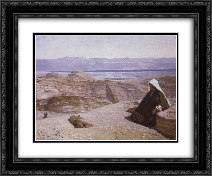 Has been in desert 24x20 Black Ornate Wood Framed Art Print Poster with Double Matting by Polenov, Vasily