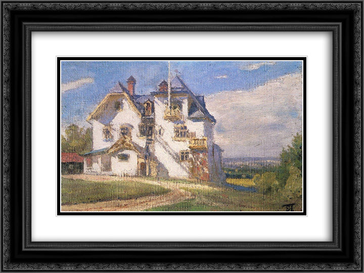 Manor of V. D. Polenov 24x18 Black Ornate Wood Framed Art Print Poster with Double Matting by Polenov, Vasily