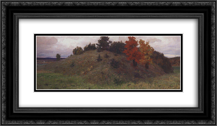 Mound 24x14 Black Ornate Wood Framed Art Print Poster with Double Matting by Polenov, Vasily