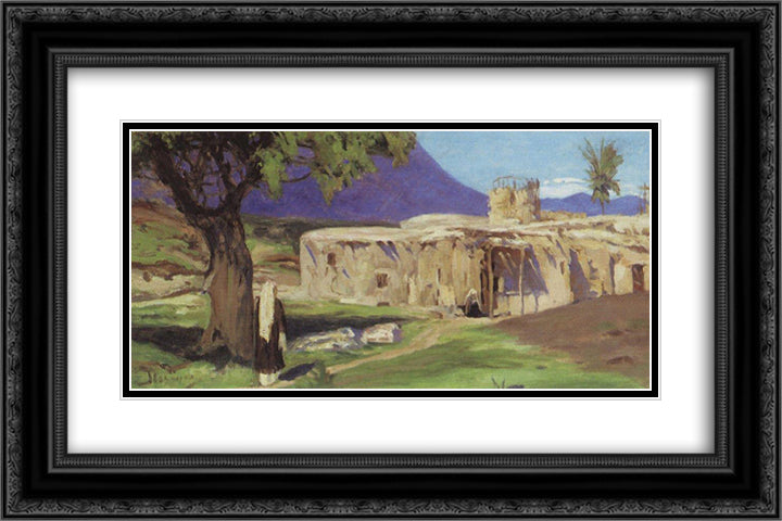 Palestine study 24x16 Black Ornate Wood Framed Art Print Poster with Double Matting by Polenov, Vasily