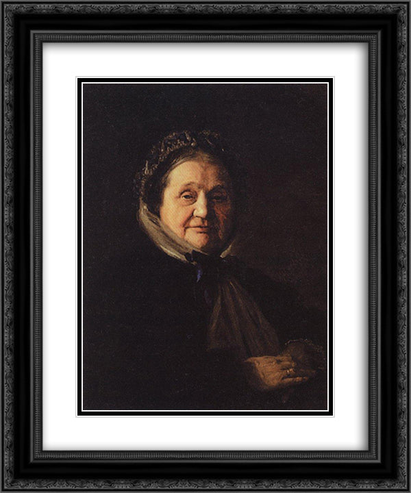 Portrait of V. N. Voeikova, the grandmother of the artist 20x24 Black Ornate Wood Framed Art Print Poster with Double Matting by Polenov, Vasily