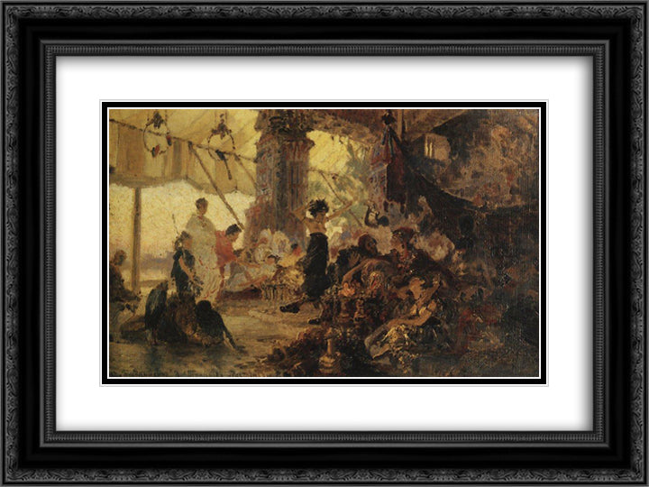 Prodigal Son 24x18 Black Ornate Wood Framed Art Print Poster with Double Matting by Polenov, Vasily