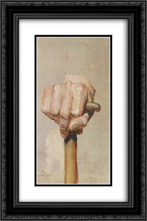 Right hand, keeping the staff 16x24 Black Ornate Wood Framed Art Print Poster with Double Matting by Polenov, Vasily