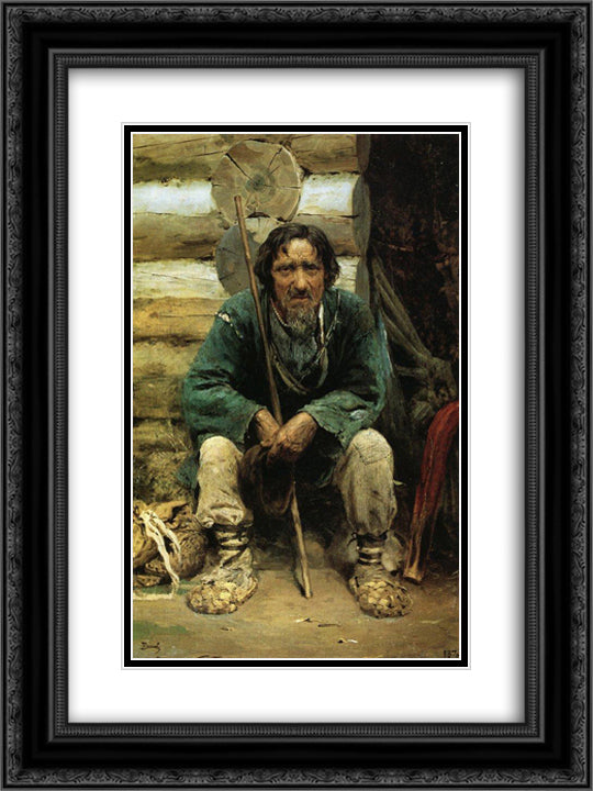 The bylinas narrator Nikita Bogdanov 18x24 Black Ornate Wood Framed Art Print Poster with Double Matting by Polenov, Vasily