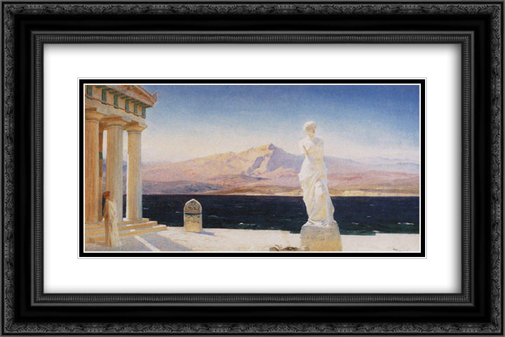 The Ghosts of Hellas 24x16 Black Ornate Wood Framed Art Print Poster with Double Matting by Polenov, Vasily